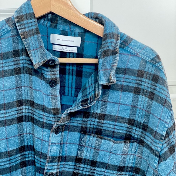 Men’s Urban Outfitters Long sleeve Flannel Shirt - Large, Blue - Picture 1 of 5
